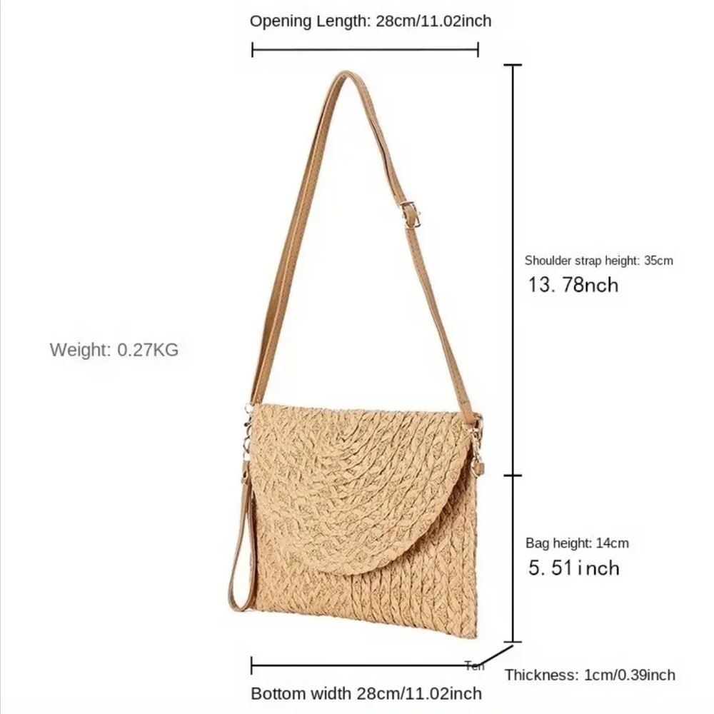 Argyle Woven Paper Envelope Clutch Bag - Picture 6 of 7